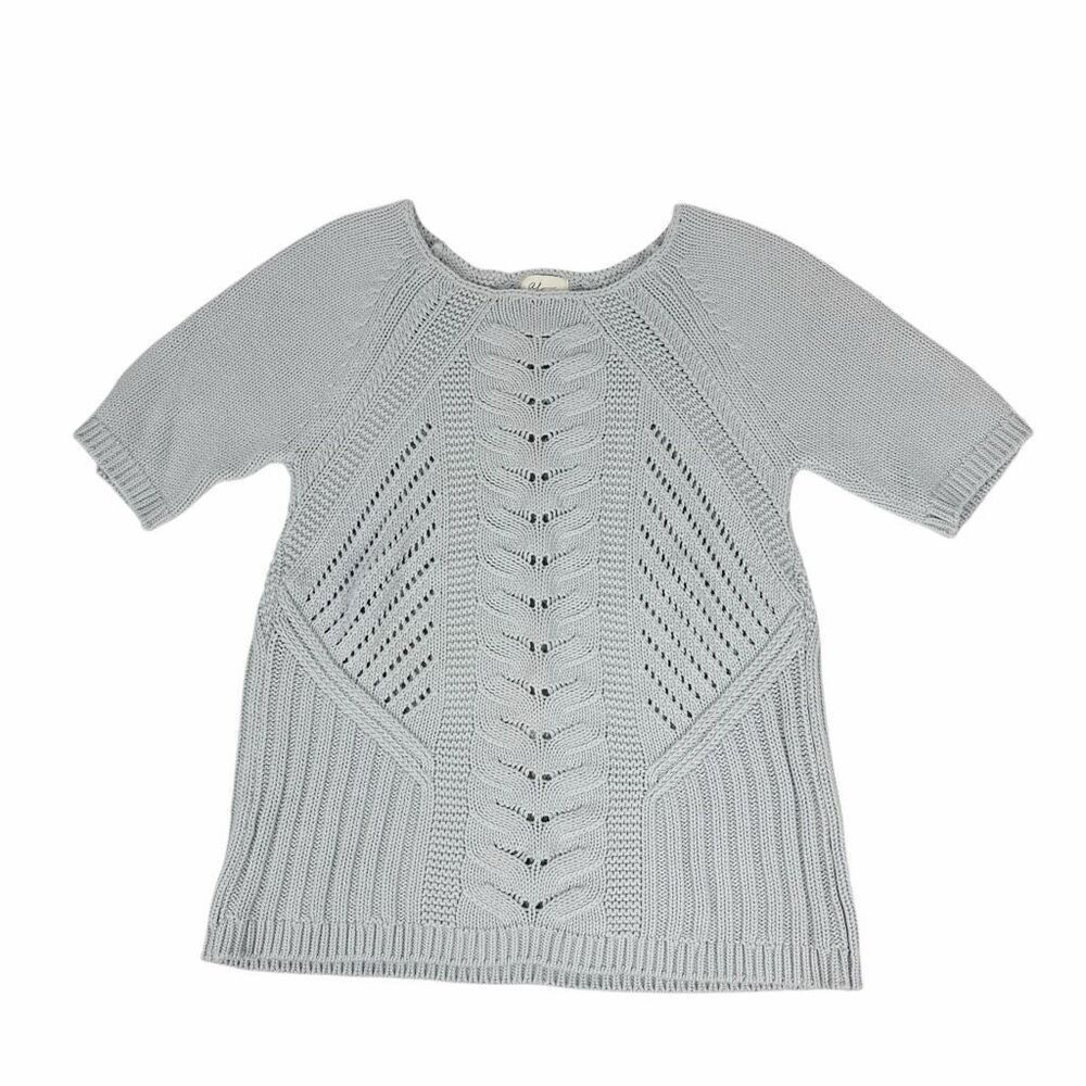 Andrea Jovine Medium Cotton Short Sleeve Sweater Blue